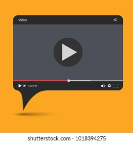 Chat video frame. Video player for web and mobile apps. Vector illustration.