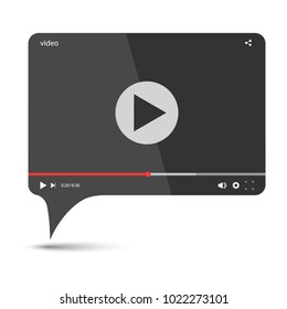 Chat video frame. Video player for web and mobile apps. Vector illustration.