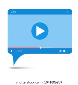 Chat video frame. Video player for web and mobile apps. Vector illustration.