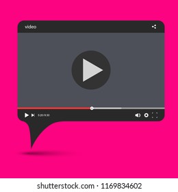 Chat video frame. Video player for web and mobile apps. Vector illustration.