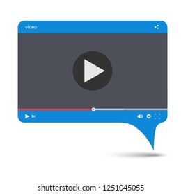 Chat video frame. Video player for web and mobile apps. Vector illustration.
