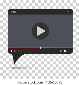Chat video frame. Video player for web and mobile apps. Vector illustration.