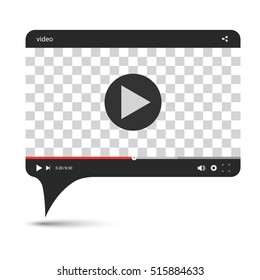 Chat video frame. Video player for web and mobile apps. Vector illustration.