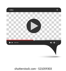 Chat Video Frame. Video Player For Web And Mobile Apps. Vector Illustration.