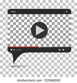 Chat Video Frame. Video Player For Web And Mobile Apps. Vector Illustration.