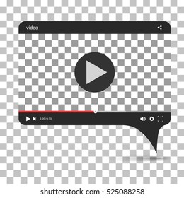 Chat video frame. Video player for web and mobile apps. Vector illustration.