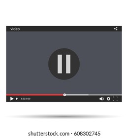 Chat video frame. Video player for web and mobile apps. Vector illustration.