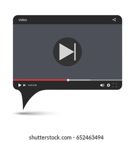 Chat video frame. Video player for web and mobile apps. Vector illustration.