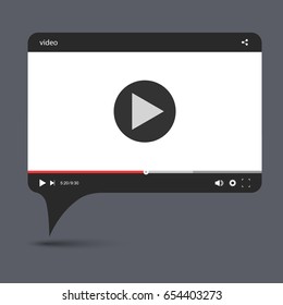 Chat video frame. Video player for web and mobile apps. Vector illustration.