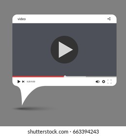 Chat video frame. Video player for web and mobile apps. Vector illustration.