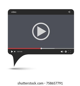 Chat video frame. Video player for web and mobile apps. Vector illustration.