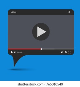 Chat video frame. Video player for web and mobile apps. Vector illustration.