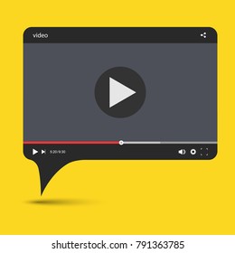 Chat video frame. Video player for web and mobile apps. Vector illustration.