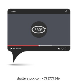Chat video frame. Video player for web and mobile apps. Vector illustration.
