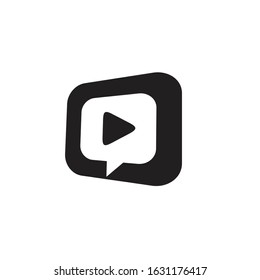 chat video logo design vector template