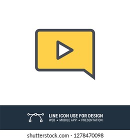 chat video player icon vector illustration
