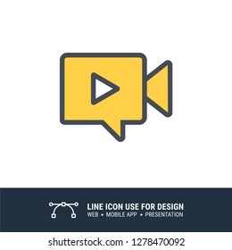 chat video recorder player icon vector illustration