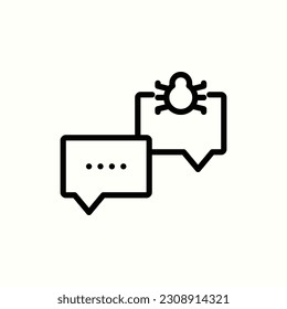 chat, virus, bug icon, isolated icon in light background, perfect for website, blog, logo, graphic design, social media, UI, mobile app