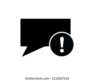 chat warning icon design round illustration,glyph style design, designed for web and app