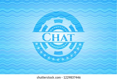 Chat water wave concept emblem background.