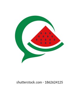 
Plantilla vectorial del logotipo de la sandía de charla, conceptos de diseño del logotipo de la sandía creativa