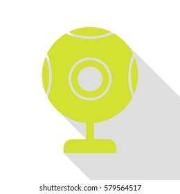 Chat web camera sign. Pear icon with flat style shadow path.