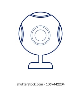 Chat web camera sign. Vector. Flat style black icon on white.