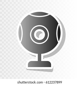 Chat web camera sign. Vector. New year blackish icon on transparent background with transition.
