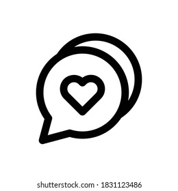 Vector de contorno de icono de chat (Wedding). aislado en fondo blanco