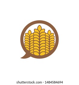 Chat Wheat Icon Logo Design Element