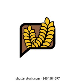 Chat Wheat Icon Logo Design Element