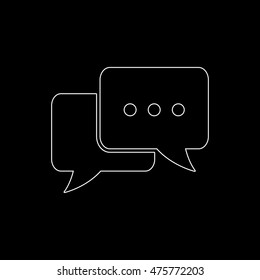 Chat -  white vector icon
