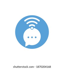 Signo vectorial de diseño del logotipo de chat wifi. Icono de diseño del logotipo de chat Wifi