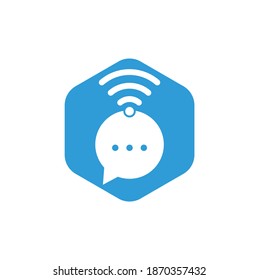 Chat WiFi Logo Design Vektorzeichen. Logo-Design-Symbol für Chat-WiFi