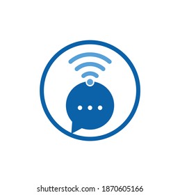 Chat wifi logo design vector sign. Chat wifi logo design icon