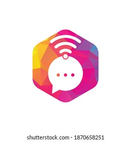 Chat wifi logo design vector sign. Chat wifi logo design icon