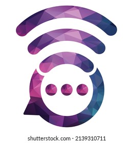 Chat WIFI logo design vector sign. Chat bubble wireless logo.