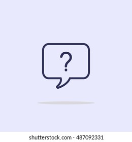 Chat window icon with a question.