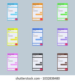 Chat window set of different colors
