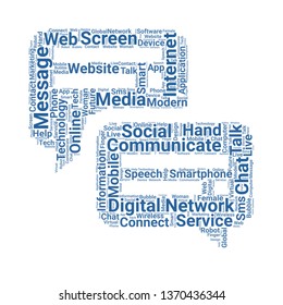 chat word cloud. tag cloud about chat