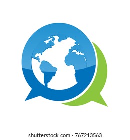 chat world icon vector logo