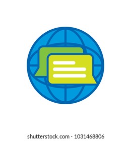 Chat World Logo Icon Design