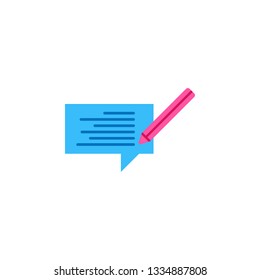 Chat, writing color icon. Element of color chat icon. Premium quality graphic design icon. Signs and symbols collection icon for websites, web design, mobile app