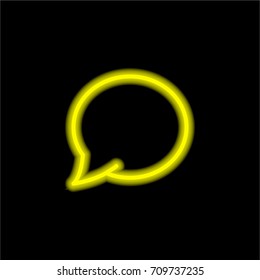 Chat yellow glowing neon ui ux icon. Glowing sign logo vector