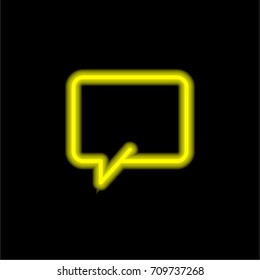 Chat yellow glowing neon ui ux icon. Glowing sign logo vector