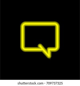 Chat yellow glowing neon ui ux icon. Glowing sign logo vector