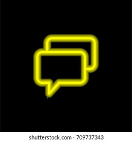 Chat yellow glowing neon ui ux icon. Glowing sign logo vector