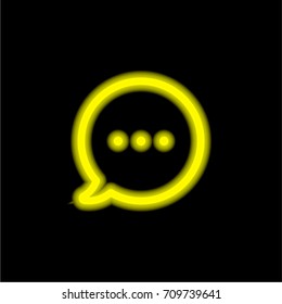 Chat yellow glowing neon ui ux icon. Glowing sign logo vector