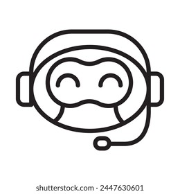 chatbot agent service icon isolated design