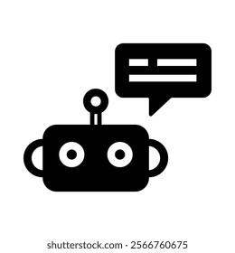 Chatbot or AI Assistant Icon – Automated Communication and Virtual Assistant Tool